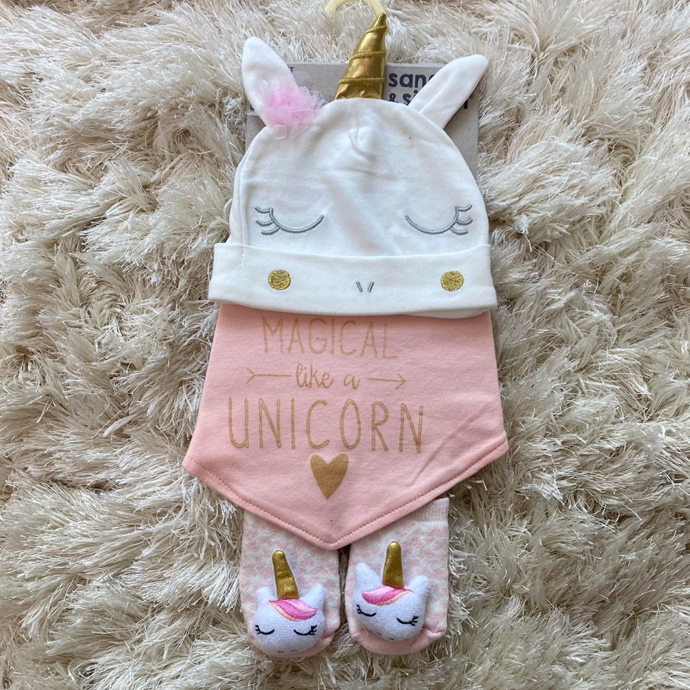 NWT Sandy & Simon 3pc Unicorn Set